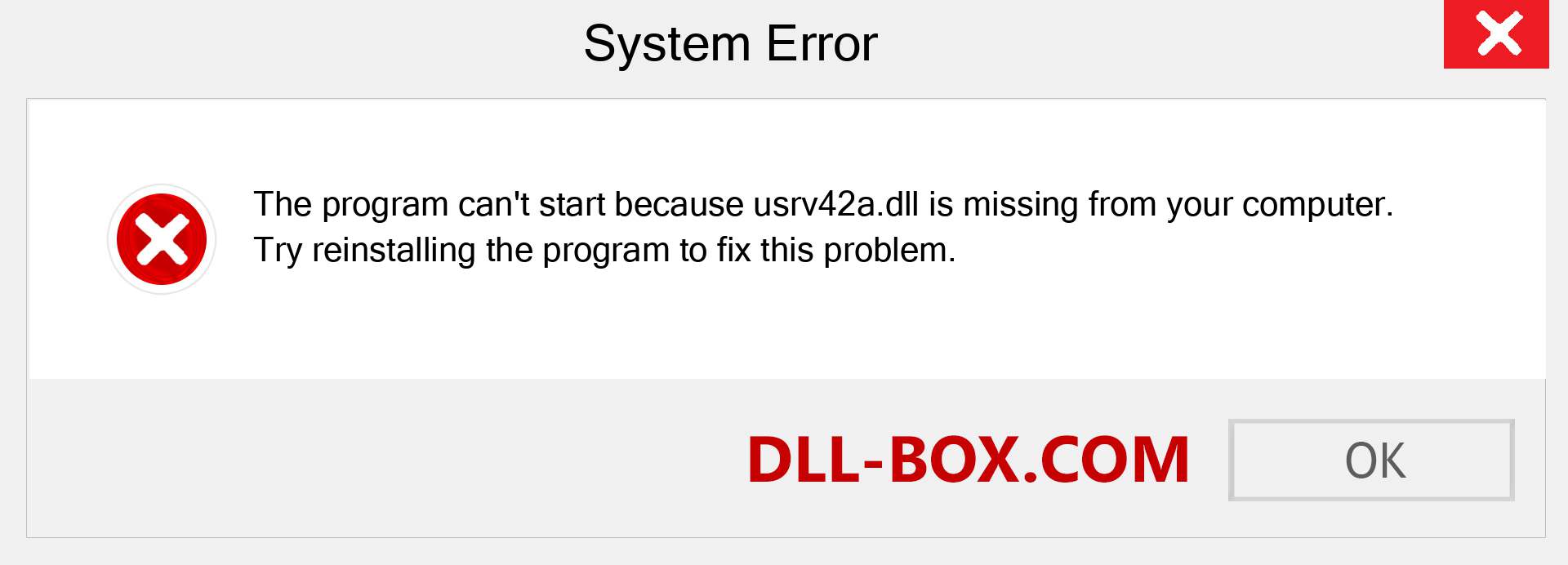  usrv42a.dll file is missing?. Download for Windows 7, 8, 10 - Fix  usrv42a dll Missing Error on Windows, photos, images